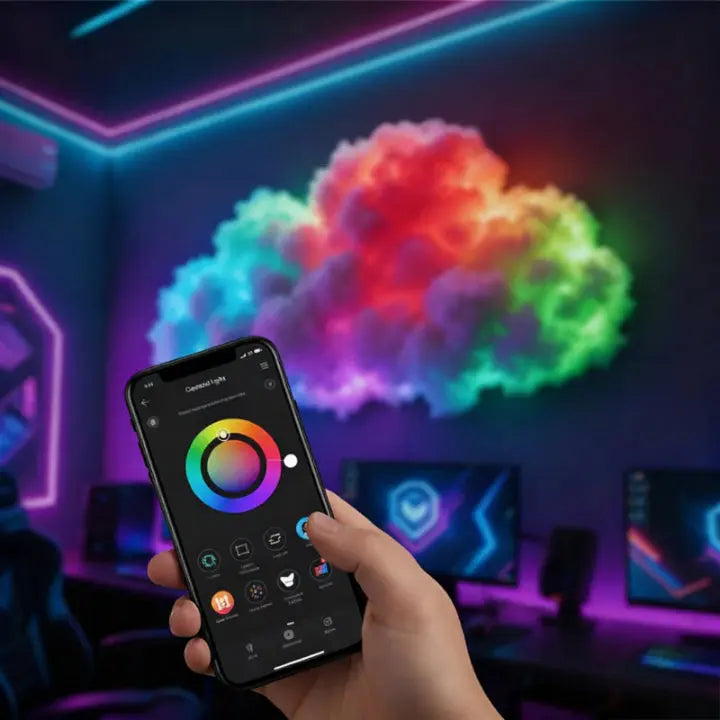 Hudson & Jurgen – Cloud Mood Lamp | App-Controlled RGB LED Light with Customizable Design | 200 cm Relaxing Ambience