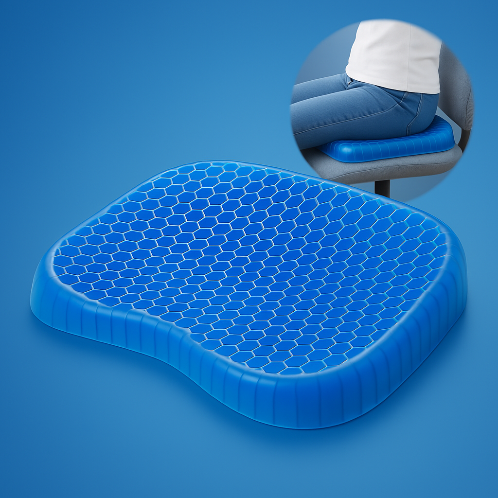 Hudson & Jurgen – Orthopedic Gel Seat Cushion with Pressure Relief | Tailbone Support for Comfort and Health