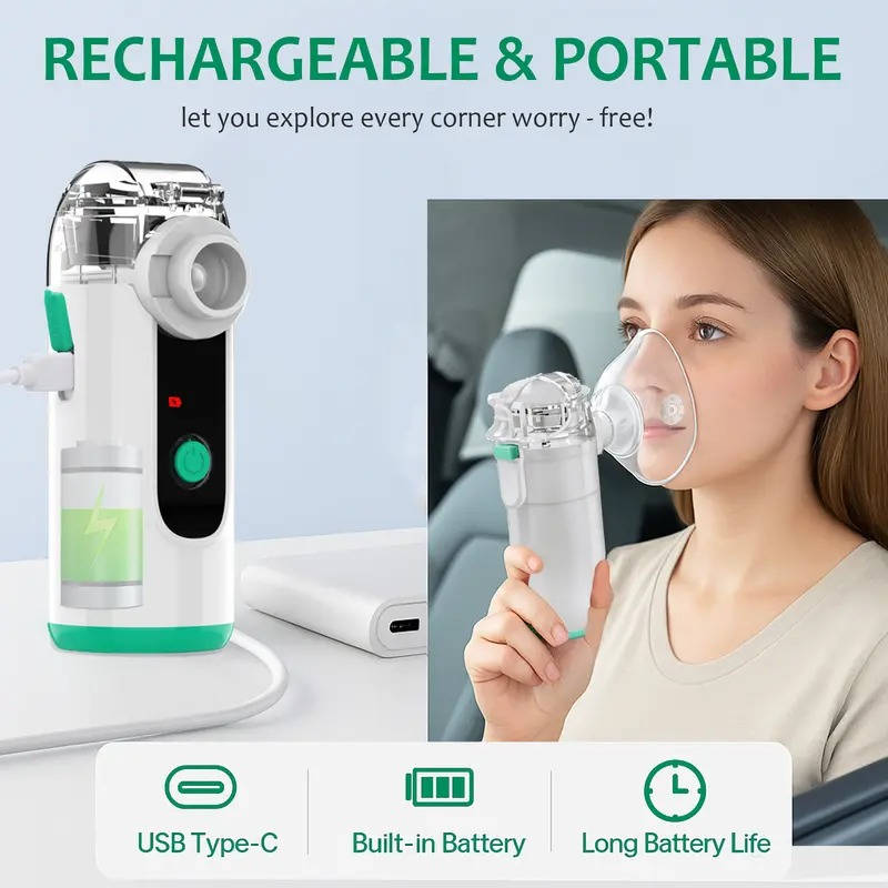 Hudson & Jurgen – Compact USB Rechargeable Mist Inhaler with Whisper-Quiet Operation | Portable Relief for Easy Breathing