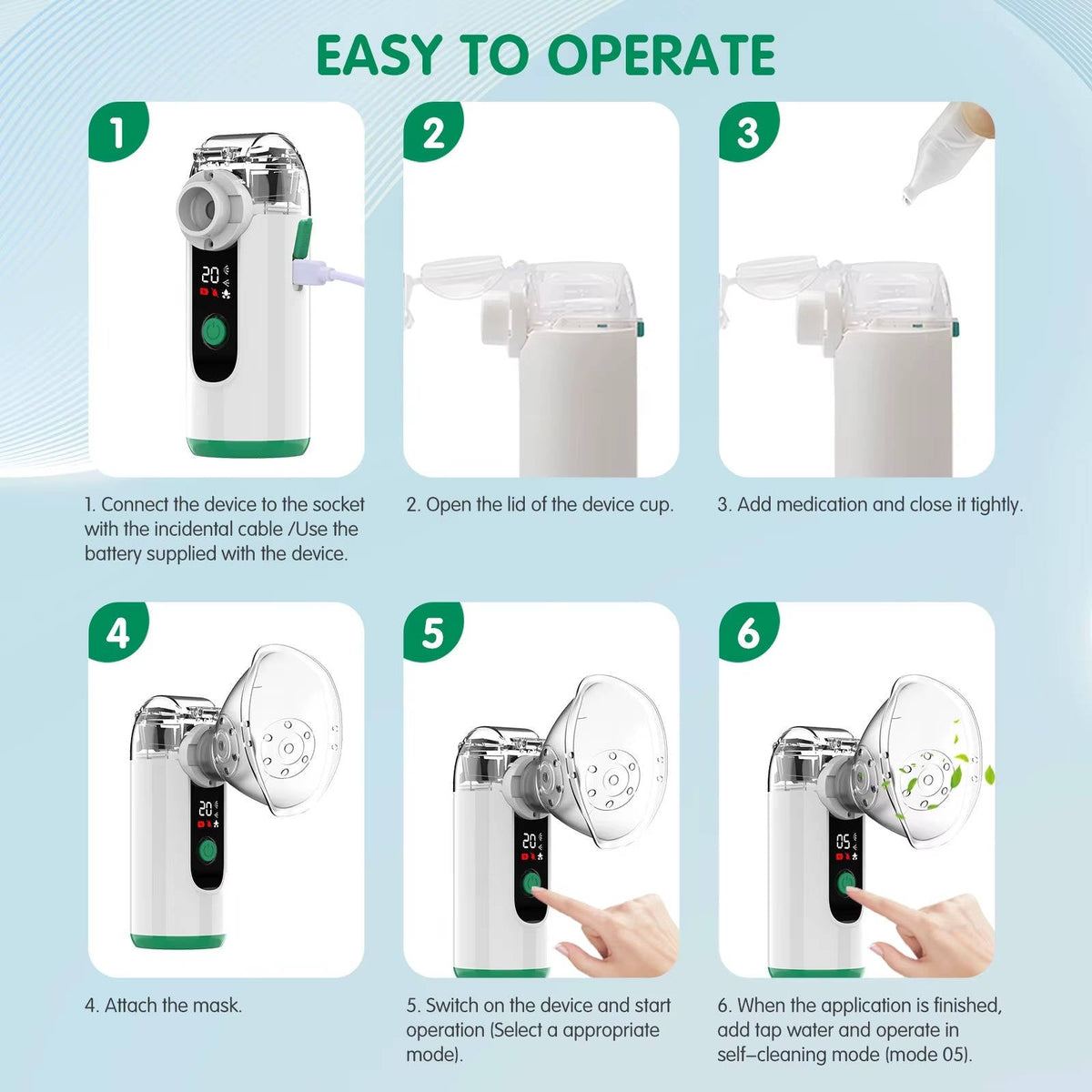 Hudson & Jurgen – Compact USB Rechargeable Mist Inhaler with Whisper-Quiet Operation | Portable Relief for Easy Breathing
