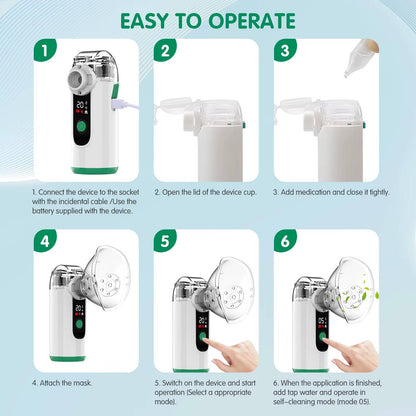 Hudson & Jurgen – Compact USB Rechargeable Mist Inhaler with Whisper-Quiet Operation | Portable Relief for Easy Breathing