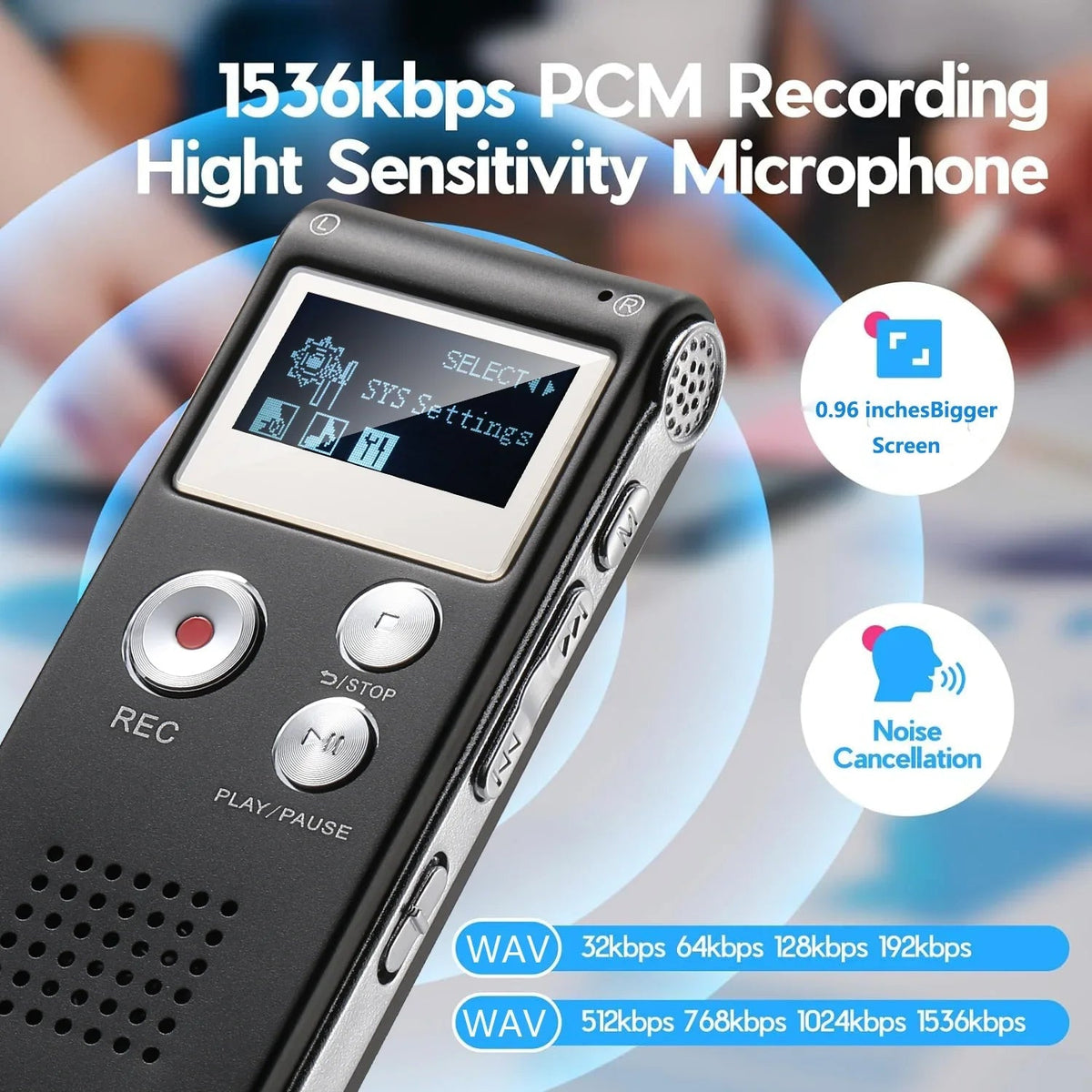 Hudson & Jurgen – Compact Voice Recorder | Voice Activated Audio Recorder with High-Quality Capture | Portable Device for Efficient Sound Recording