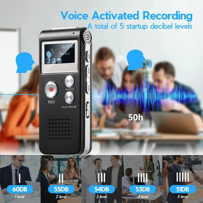 Hudson & Jurgen – Compact Voice Recorder | Voice Activated Audio Recorder with High-Quality Capture | Portable Device for Efficient Sound Recording
