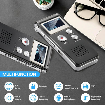 Hudson & Jurgen – Compact Voice Recorder | Voice Activated Audio Recorder with High-Quality Capture | Portable Device for Efficient Sound Recording