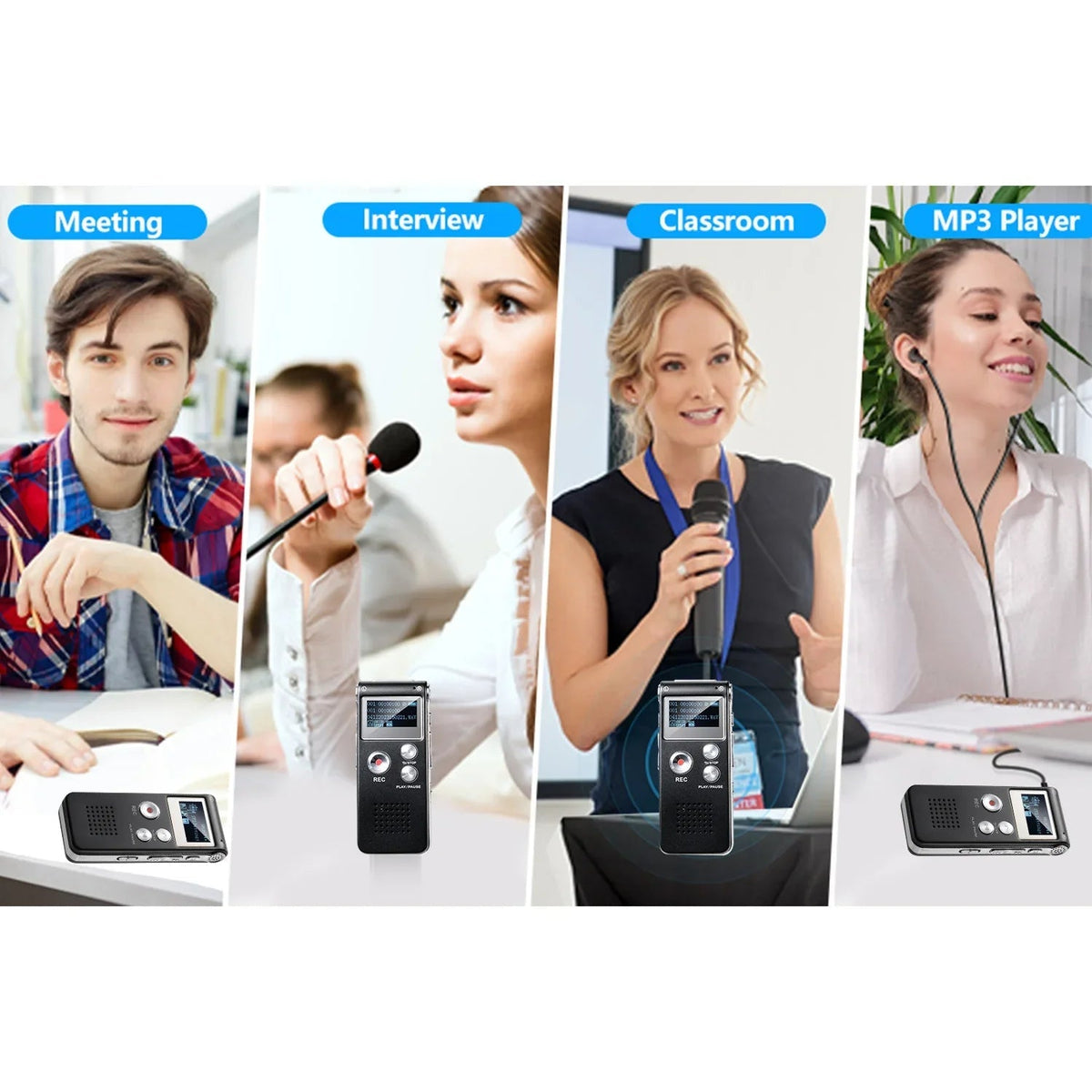 Hudson & Jurgen – Compact Voice Recorder | Voice Activated Audio Recorder with High-Quality Capture | Portable Device for Efficient Sound Recording