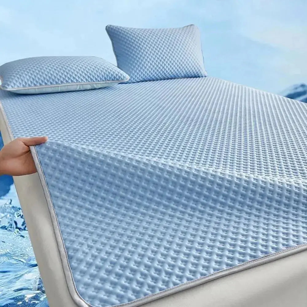 Hudson & Jurgen – Cooling Mattress Pad with Breathable Ice Silk Fabric | Soft Design for Comfortable Summer Sleep