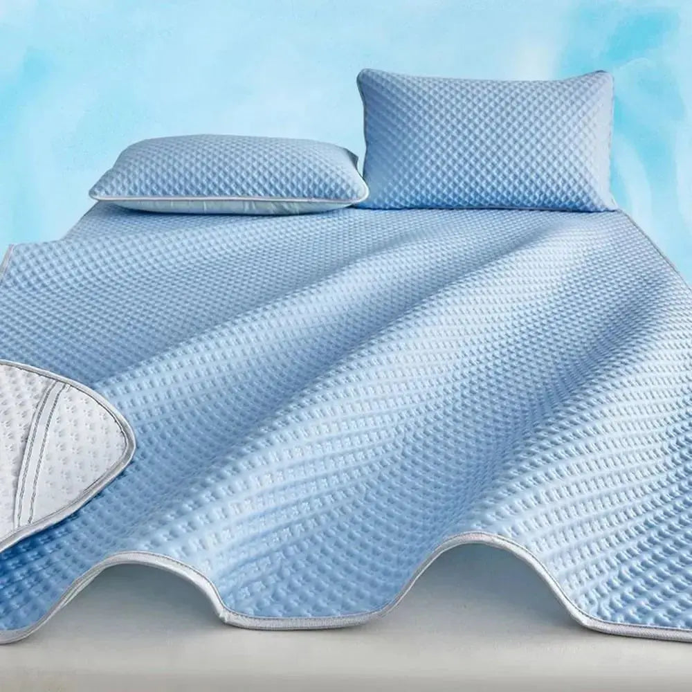 Hudson & Jurgen – Cooling Mattress Pad with Breathable Ice Silk Fabric | Soft Design for Comfortable Summer Sleep