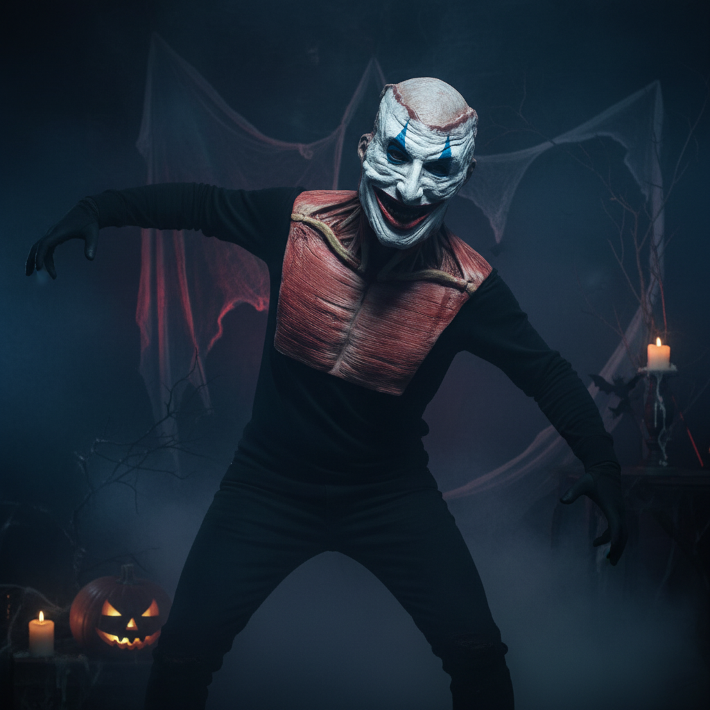 Hudson & Jurgen – Creepy Clown | Scary Halloween Mask with Removable Layer | Full Face Design for Terrifying Costume Looks