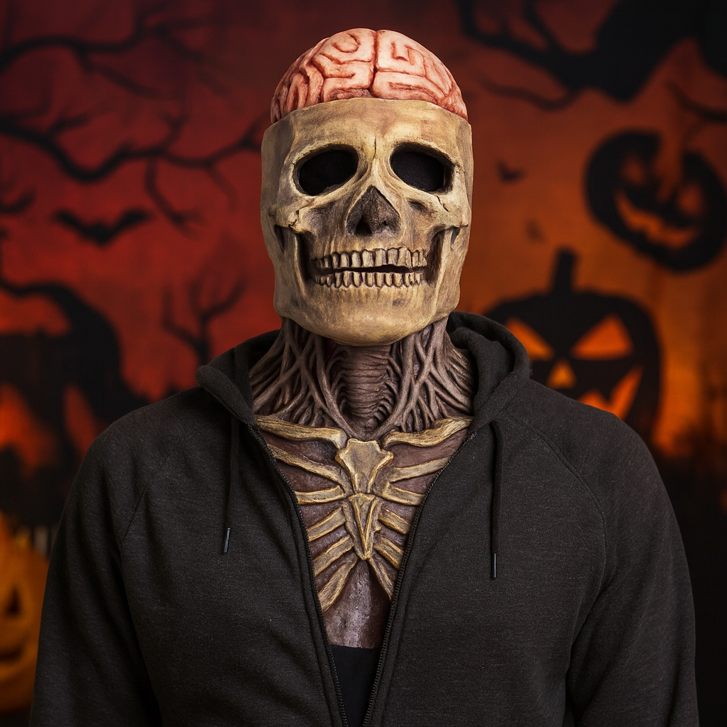 Hudson & Jurgen – Creepy Skeleton Mask | Realistic Skull Mask with Moving Jaw for Halloween Fun