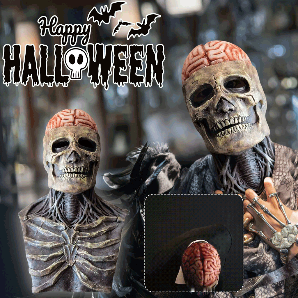 Hudson & Jurgen – Creepy Skeleton Mask | Realistic Skull Mask with Moving Jaw for Halloween Fun
