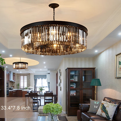 Rustic Modern Crystal Chandeliers Round Ceiling Lights