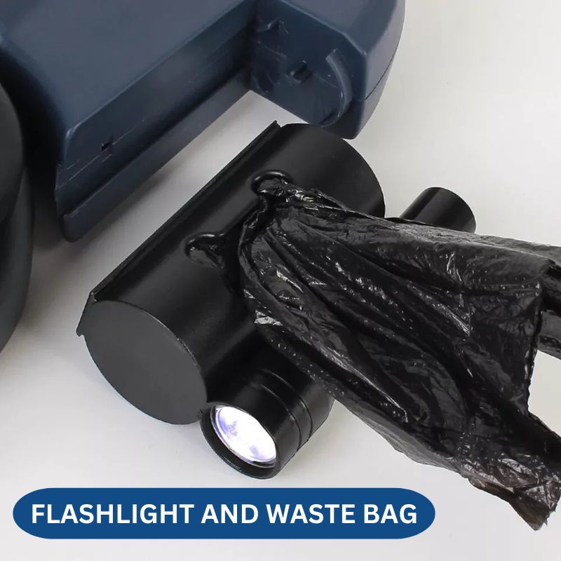 10FT doppelte einziehbare Hundeleine mit eingebauter Taschenlampe und Kotbeutelhalter