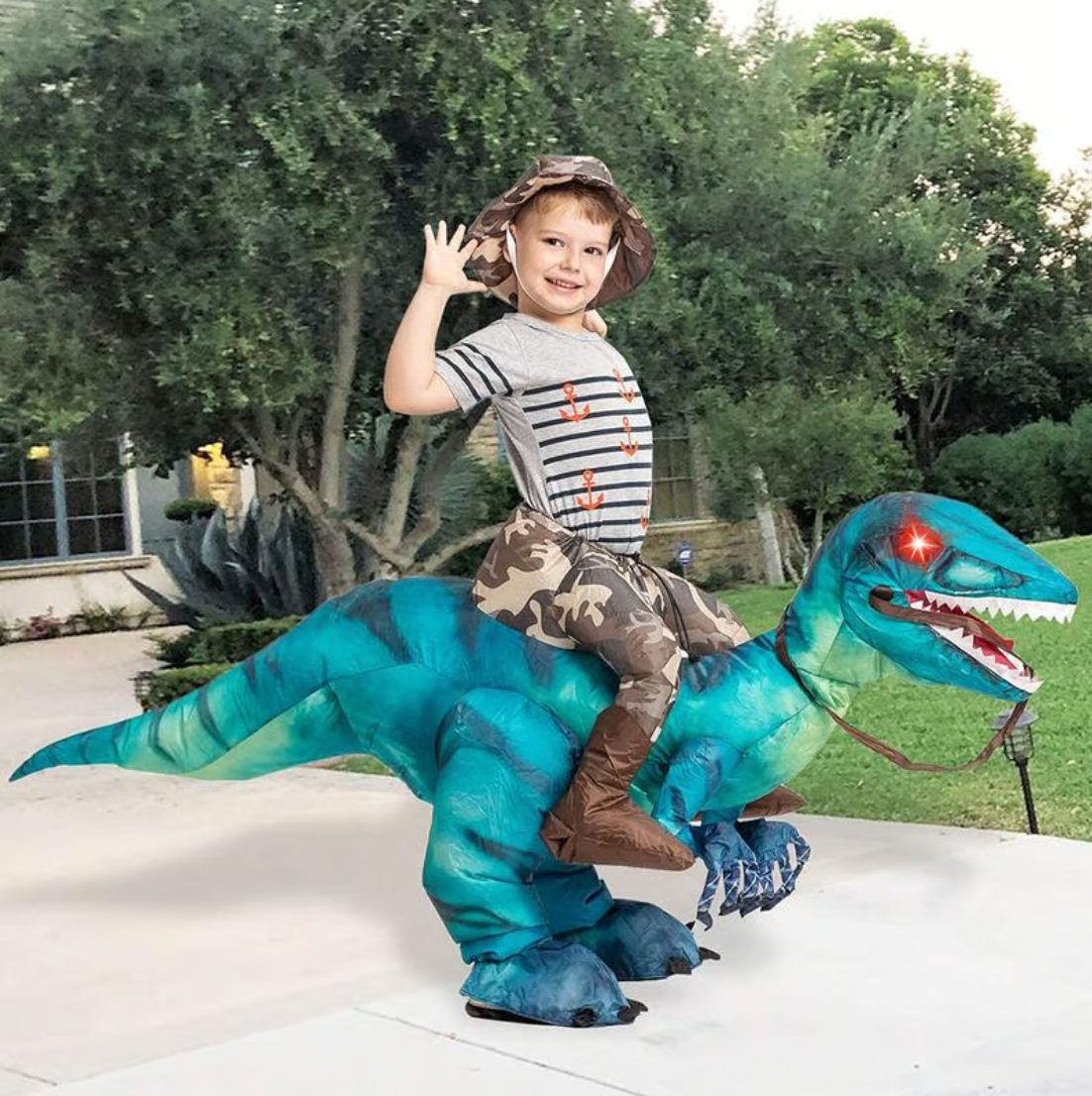 Hudson & Jurgen – Dino Adventure | Kids Halloween Costume - Inflatable Dinosaur for Fun Playtime