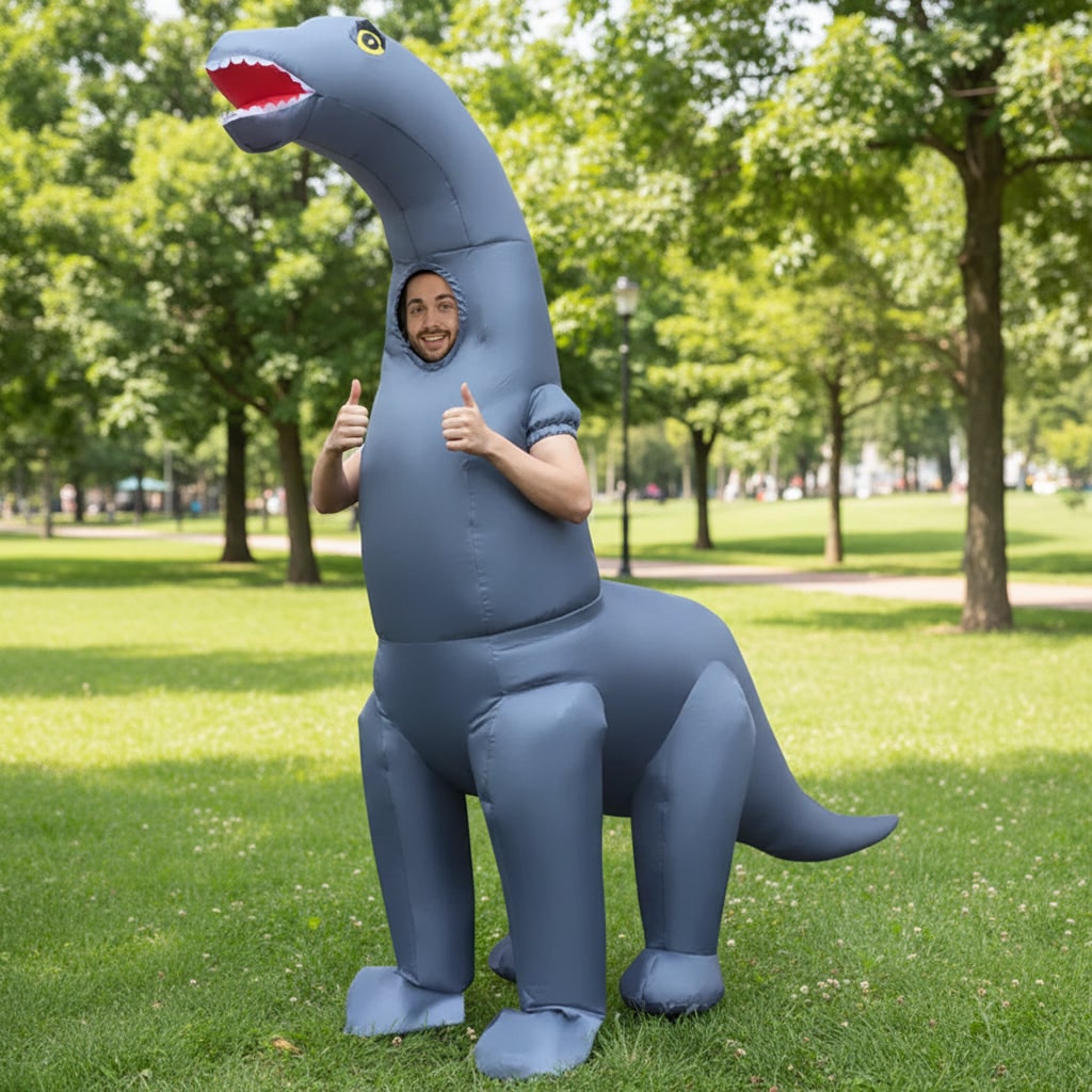 Hudson & Jurgen – Dino Fun | Inflatable Dinosaur Costume with Easy Wear Design | Full-Body Fun for Halloween and Parties