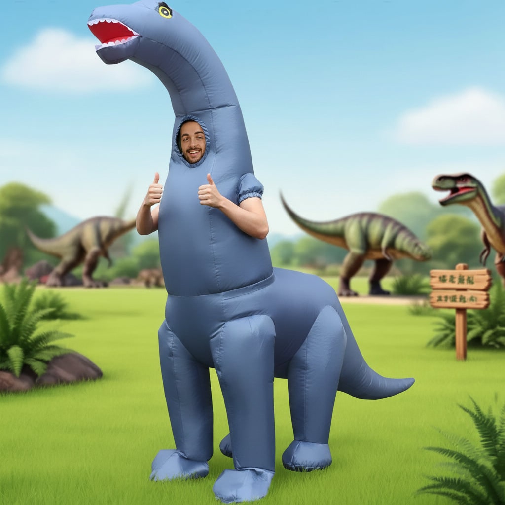 Hudson & Jurgen – Dino Fun | Inflatable Dinosaur Costume with Easy Wear Design | Full-Body Fun for Halloween and Parties