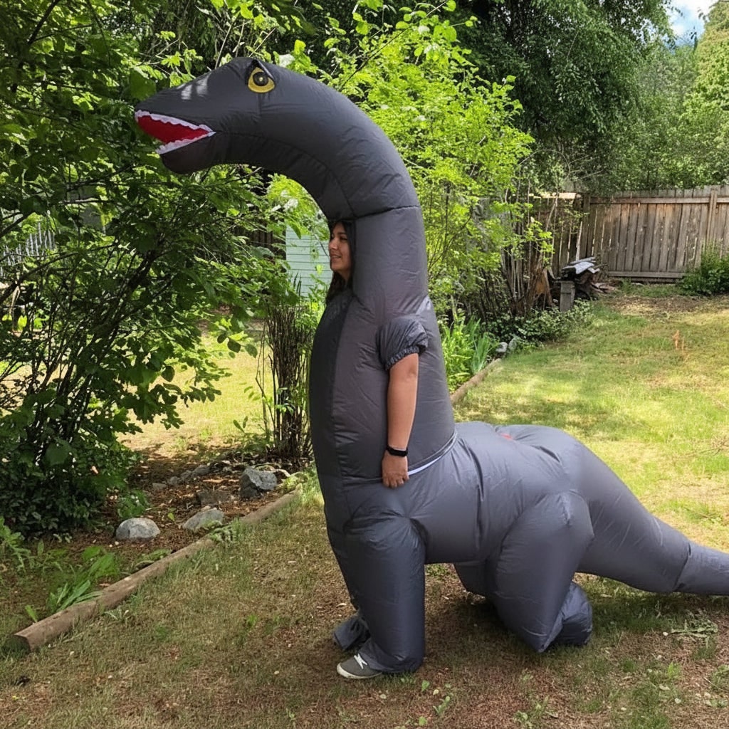 Hudson & Jurgen – Dino Fun | Inflatable Dinosaur Costume with Easy Wear Design | Full-Body Fun for Halloween and Parties