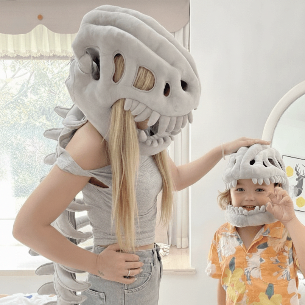 Hudson & Jurgen – Dinosaur Skeleton Costume | Plush Kids Outfit with 3D Design | Fun Dress-Up for Halloween and Parties