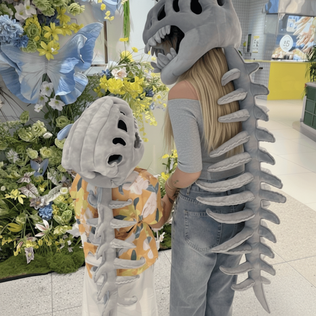 Hudson & Jurgen – Dinosaur Skeleton Costume | Plush Kids Outfit with 3D Design | Fun Dress-Up for Halloween and Parties