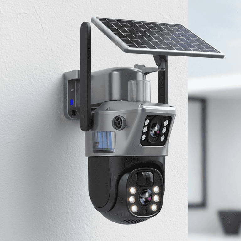 Hudson & Jurgen – Wireless 4K Security Camera with Solar Panel & Smart Detection | 360° Panoramic View for Reliable Surveillance