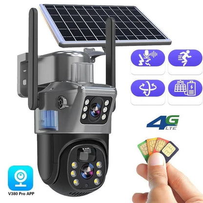 Hudson & Jurgen – Wireless 4K Security Camera with Solar Panel & Smart Detection | 360° Panoramic View for Reliable Surveillance