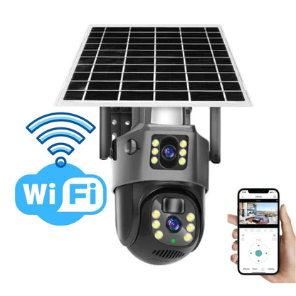 Hudson & Jurgen – Wireless 4K Security Camera with Solar Panel & Smart Detection | 360° Panoramic View for Reliable Surveillance