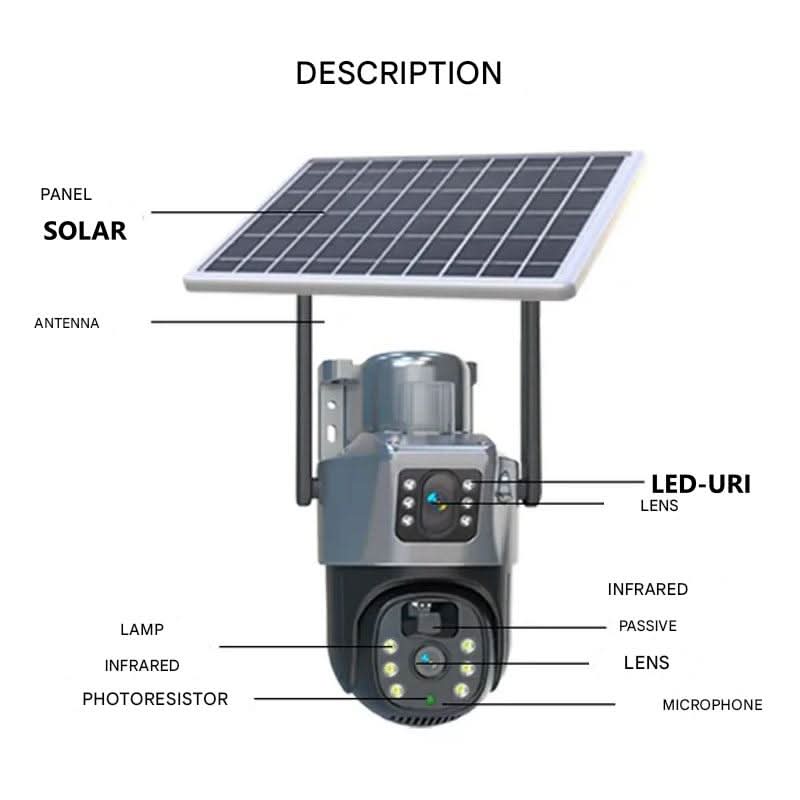 Hudson & Jurgen – Wireless 4K Security Camera with Solar Panel & Smart Detection | 360° Panoramic View for Reliable Surveillance
