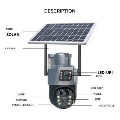 Hudson & Jurgen – Wireless 4K Security Camera with Solar Panel & Smart Detection | 360° Panoramic View for Reliable Surveillance