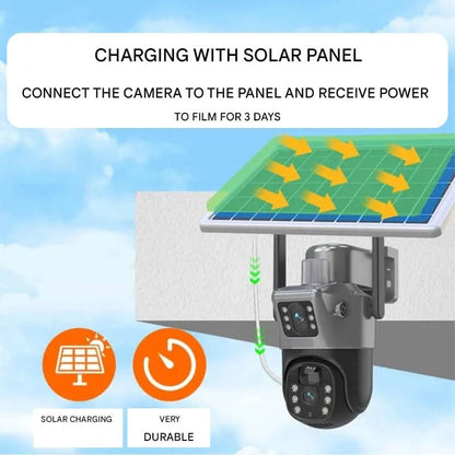Hudson & Jurgen – Wireless 4K Security Camera with Solar Panel & Smart Detection | 360° Panoramic View for Reliable Surveillance