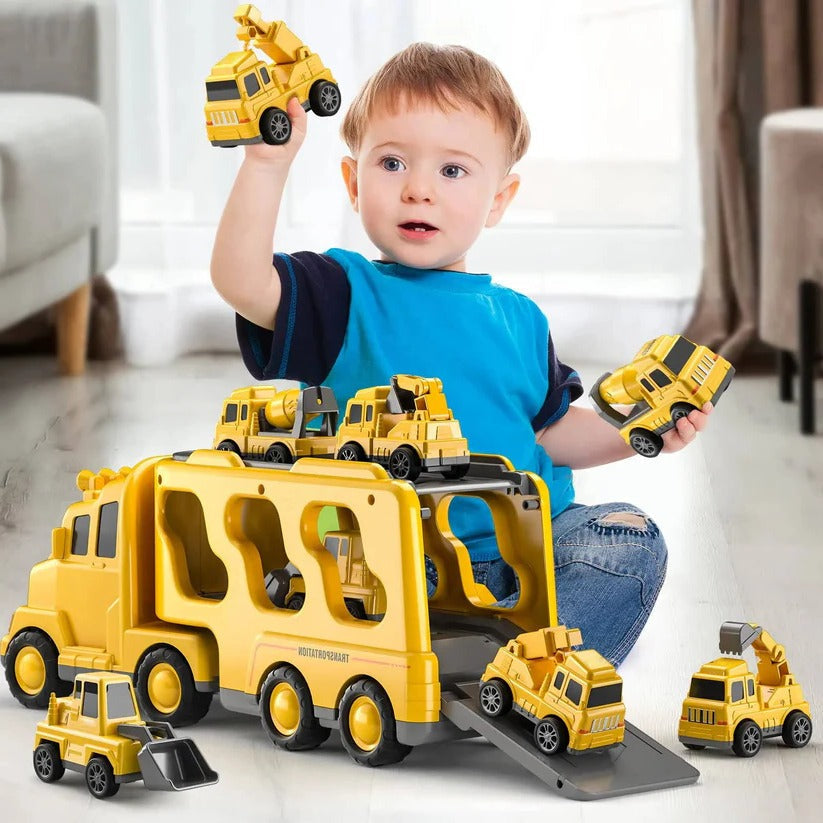 Hudson & Jurgen – Dynamic Construction Vehicle Play Set with Lights & Sounds | Engaging Carrier for Imaginative Play
