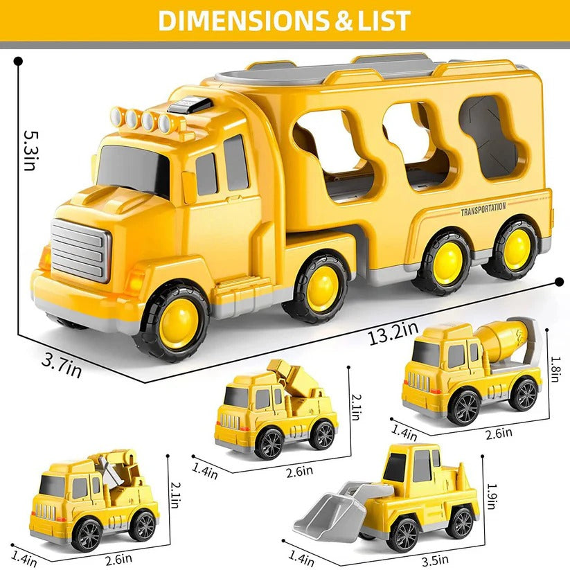 Hudson & Jurgen – Dynamic Construction Vehicle Play Set with Lights & Sounds | Engaging Carrier for Imaginative Play