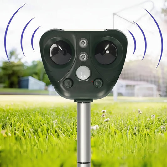 Hudson & Jurgen – Ultrasonic Bird Repeller with Solar Power & LED Lights | Humane Bird Deterrent for Gardens