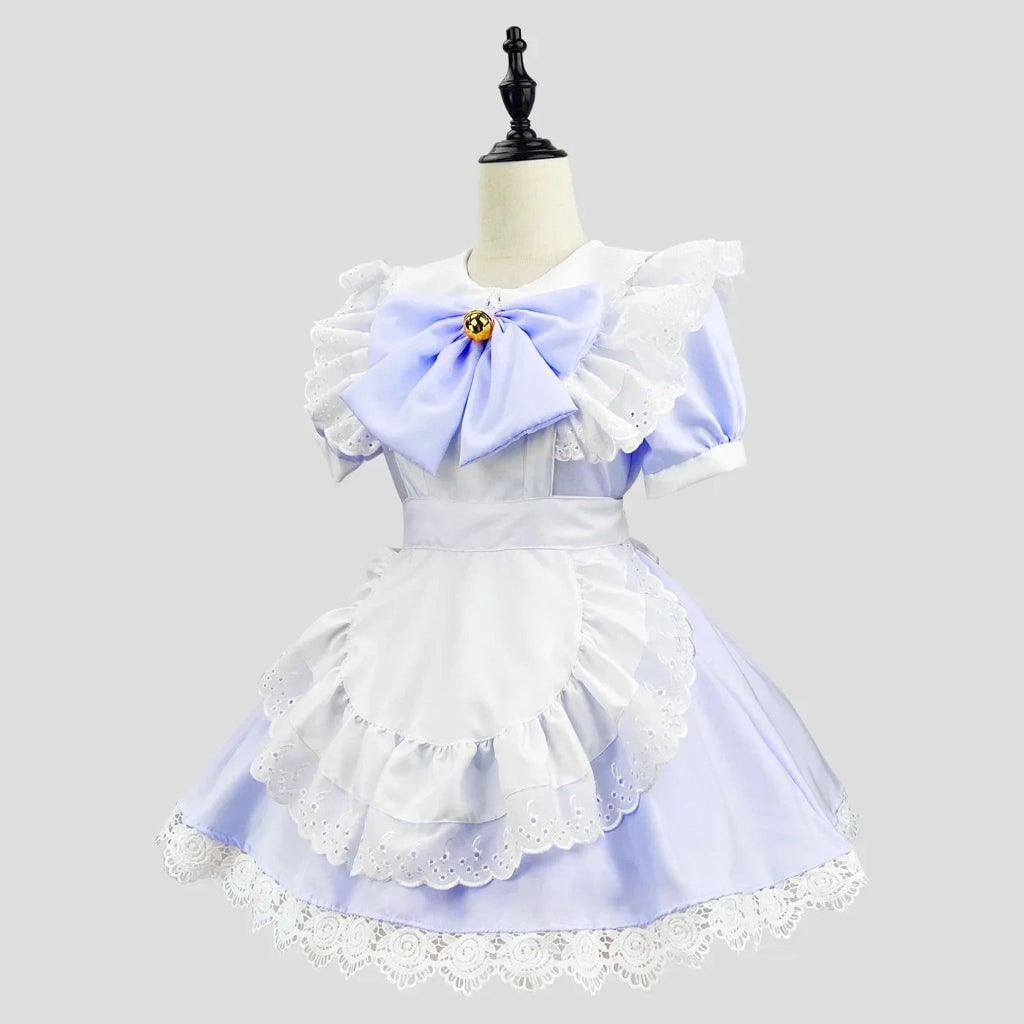 Hudson & Jurgen – Elegant Gothic Maid Costume Set with Ruffled Dress & Apron for Halloween
