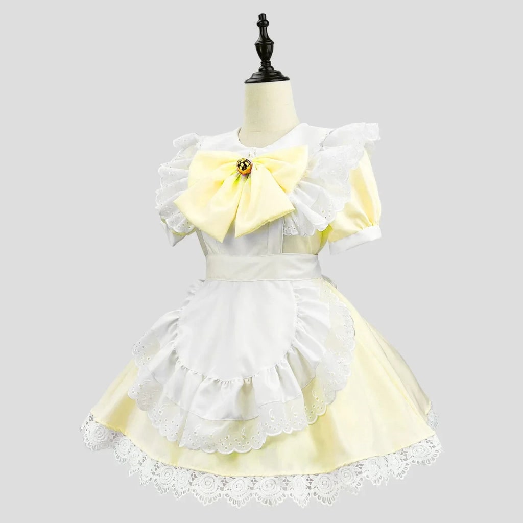 Hudson & Jurgen – Elegant Gothic Maid Costume Set with Ruffled Dress & Apron for Halloween