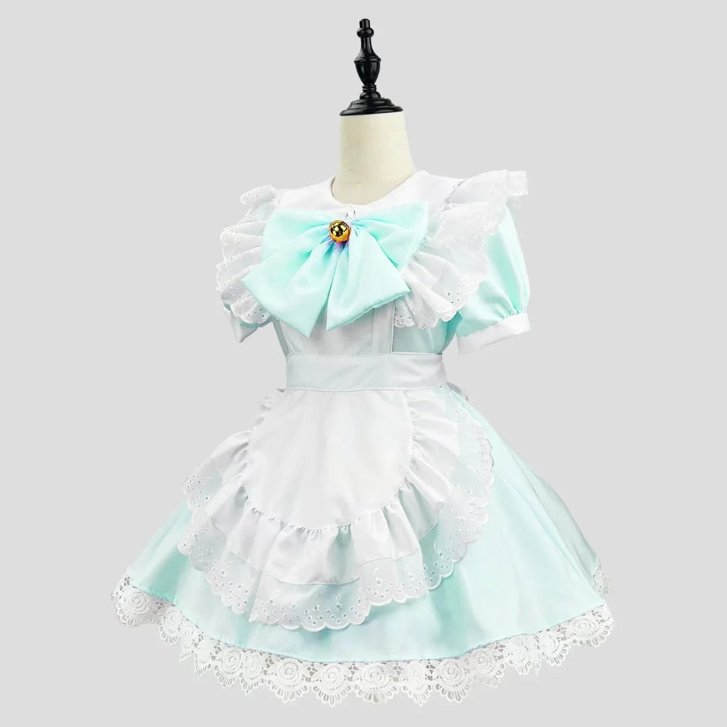 Hudson & Jurgen – Elegant Gothic Maid Costume Set with Ruffled Dress & Apron for Halloween