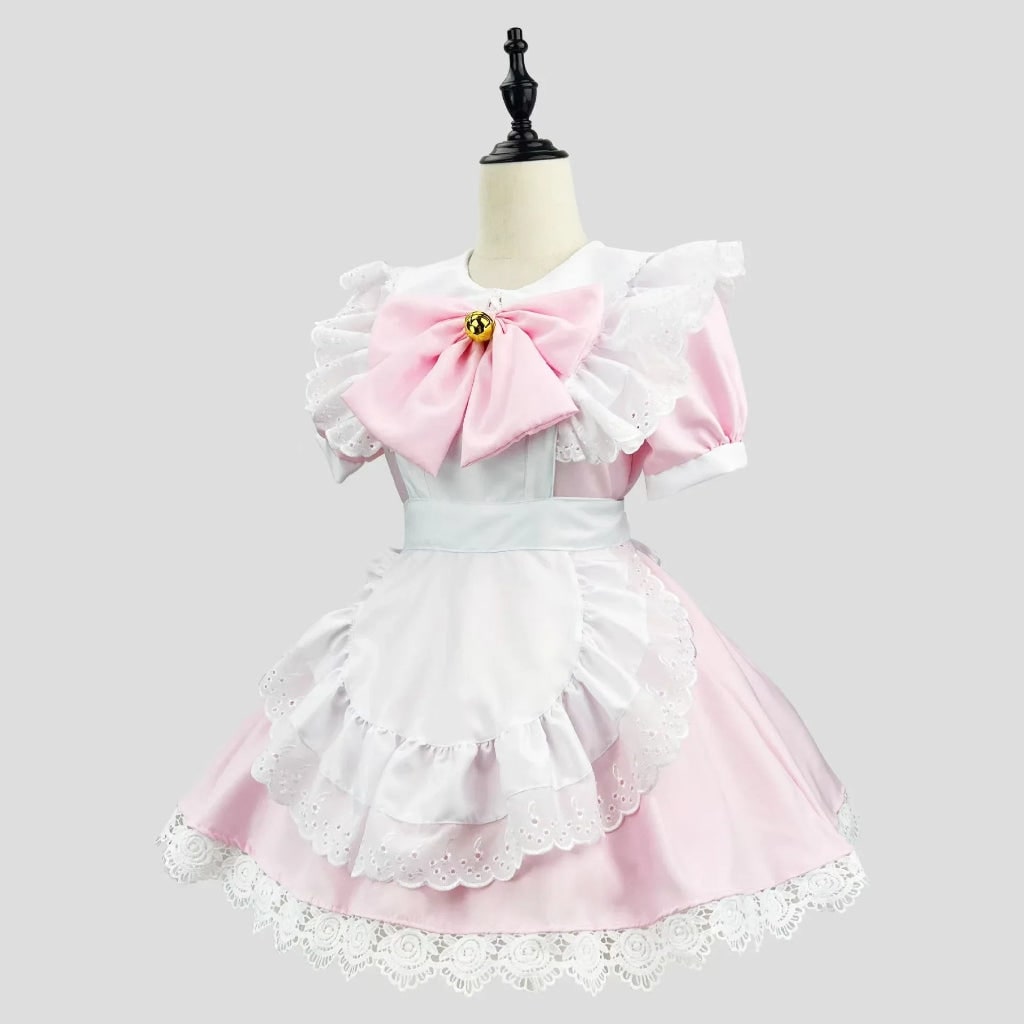 Hudson & Jurgen – Elegant Gothic Maid Costume Set with Ruffled Dress & Apron for Halloween