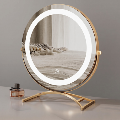 Hudson & Jurgen – Elegant Touch | Lighted Makeup Mirror with 360° Rotation & Tri-Tone Lighting | Cordless Design for Versatile Grooming