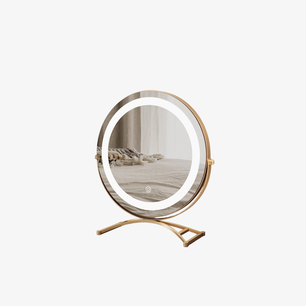 Hudson & Jurgen – Elegant Touch | Lighted Makeup Mirror with 360° Rotation & Tri-Tone Lighting | Cordless Design for Versatile Grooming