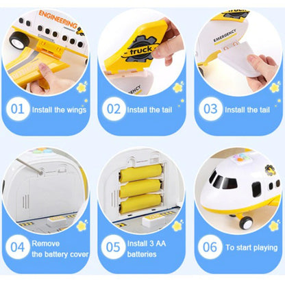 Hudson & Jurgen – Emergency Rescue Playset | XL Airplane Toy Set with Interactive Features | Engaging Learning Experience for Kids