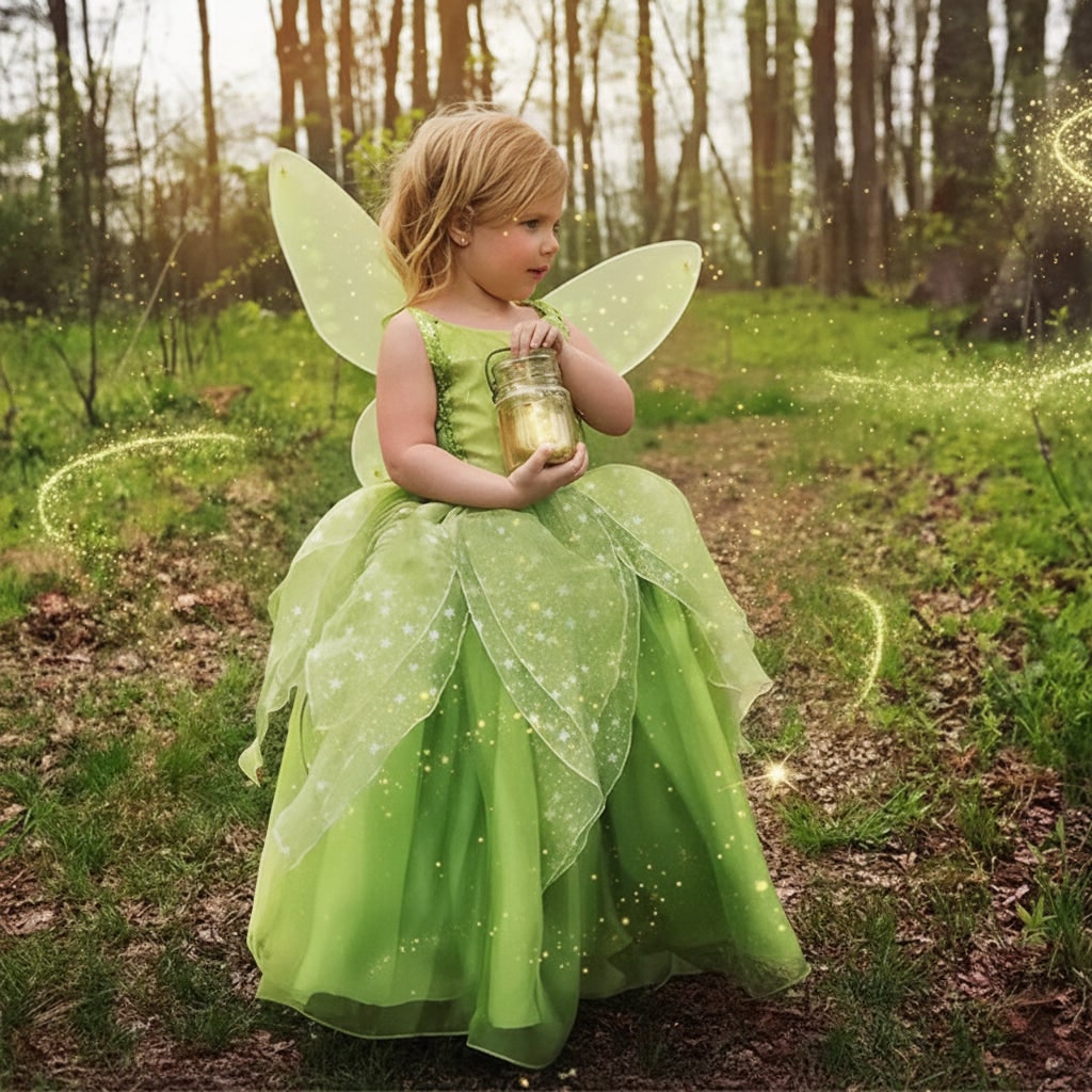 Hudson & Jurgen – Enchanting Fairy Princess Costume Set for Girls with Accessories | Magical Dress-Up for Halloween and Special Events