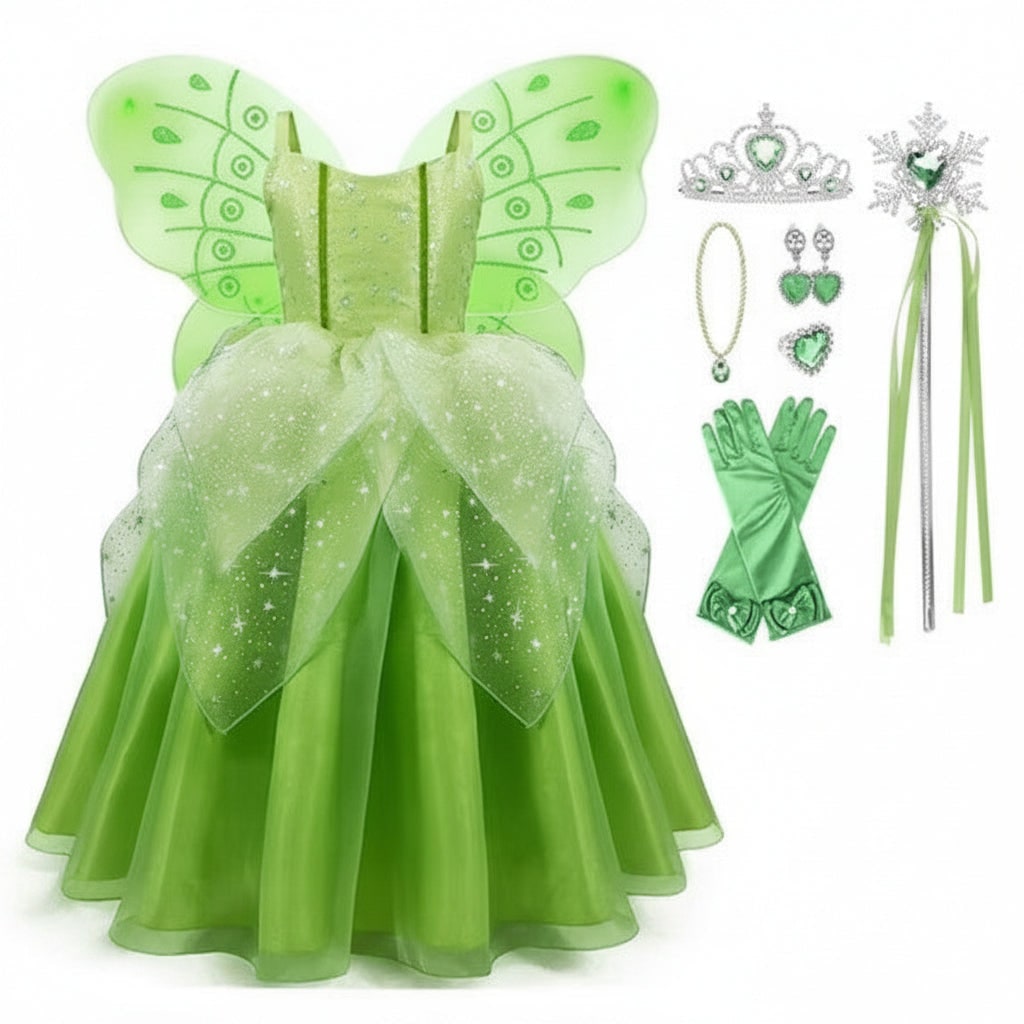 Hudson & Jurgen – Enchanting Fairy Princess Costume Set for Girls with Accessories | Magical Dress-Up for Halloween and Special Events
