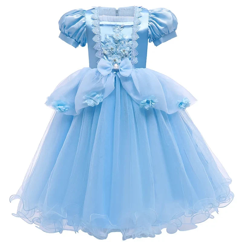 Hudson & Jurgen – Betoverende prinsessenjurk | Kanten feestjurk voor meisjes met pofmouwen | Perfect voor Halloween en speciale evenementen