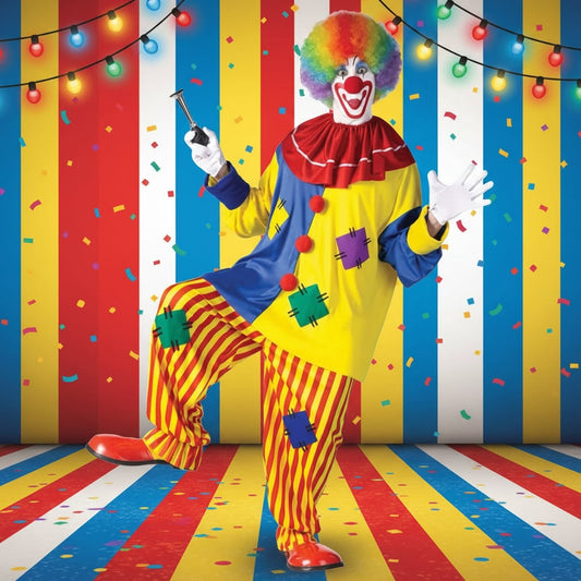 Ventayo – Festliches Clownkostüm | Farbenfrohes Zirkusoutfit mit viel Bewegungsfreiheit | Perfekt für Halloween und Mottopartys