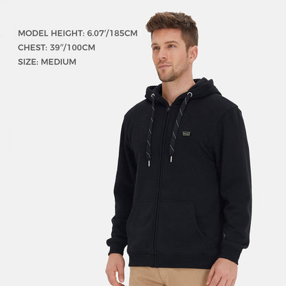 Full Zip Fleece Jacket Hooded Sweatshirt Heated Hoodie