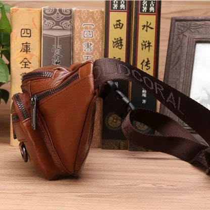 Hudson & Jurgen – Genuine Cowhide Leather Waist Bag | Ample Storage & Versatile Design for Travel