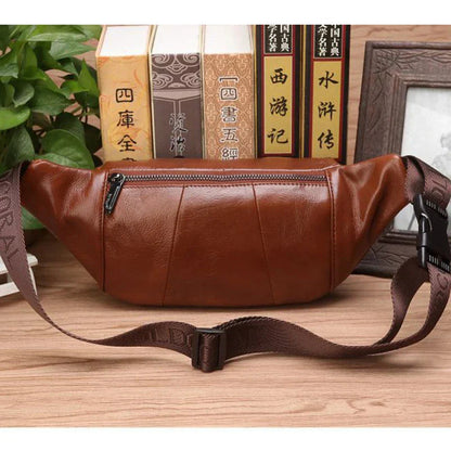 Hudson & Jurgen – Genuine Cowhide Leather Waist Bag | Ample Storage & Versatile Design for Travel
