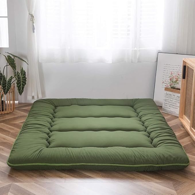 Hudson & Jurgen – Japans vloerbed, 4 Inch dik futonmatras, opvouwbare tatami-slaapmat, oprolbaar vloerbed voor volwassenen en kinderen
