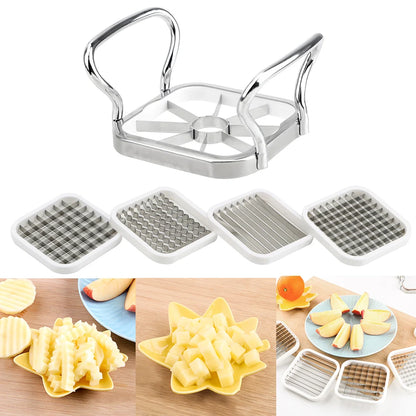 Multi-Functional Stainless Steel Cutter – Effortless Slicing for Fruits & Vegetables