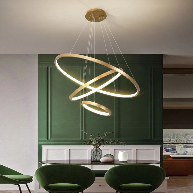 Modern Led Ceiling Chandelier For Villa Living Bedroom Dining Room Wrought Iron Chandelier Home Indoor Lighting Decorative Lamps