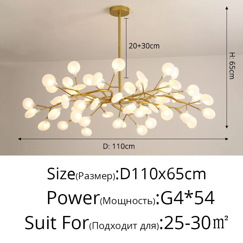 Modern Nordic Gorgeous LED Chandelier Ceiling Lamp For Living Room Bedroom Golden 54-head G9 Bulb Indoor Luxury Home Decoration