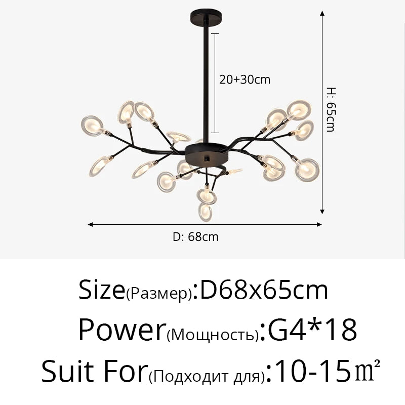 Modern Nordic Gorgeous LED Chandelier Ceiling Lamp For Living Room Bedroom Golden 54-head G9 Bulb Indoor Luxury Home Decoration